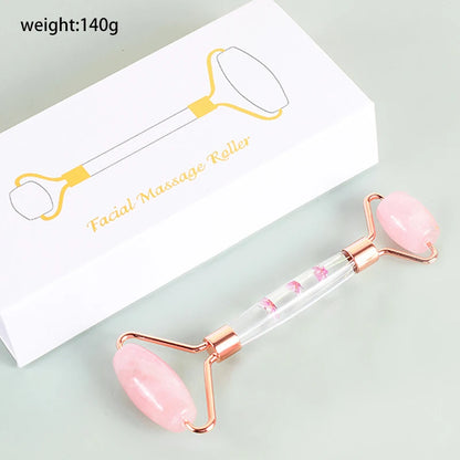 Rose Quartz Face Roller Gua Sha Gift Set