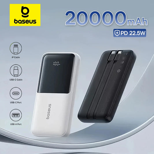 Baseus 20000mAh 22.5W Dual Cable Power Bank