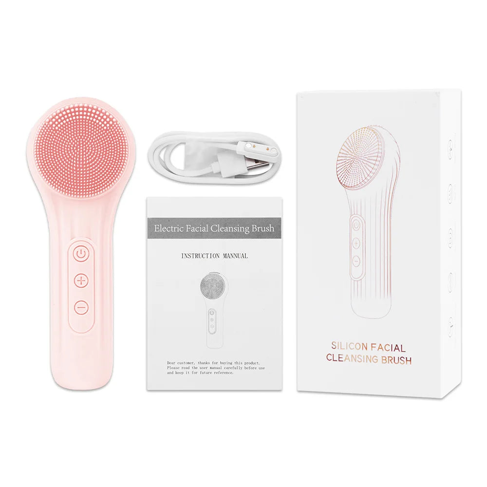 Sonic Silicone Facial Cleansing Brush IPX7 Heated