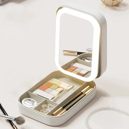 LED Lighted Makeup Case with Mirror Travel Bag