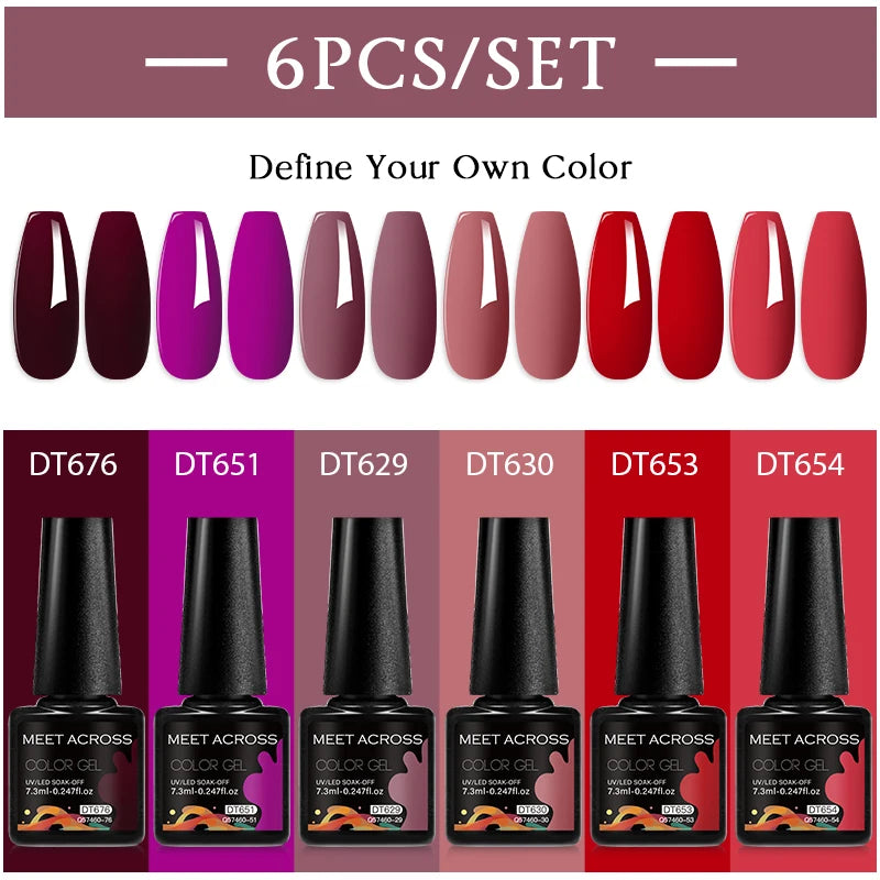 6pcs DIY Semi-Permanent Gel Polish Set