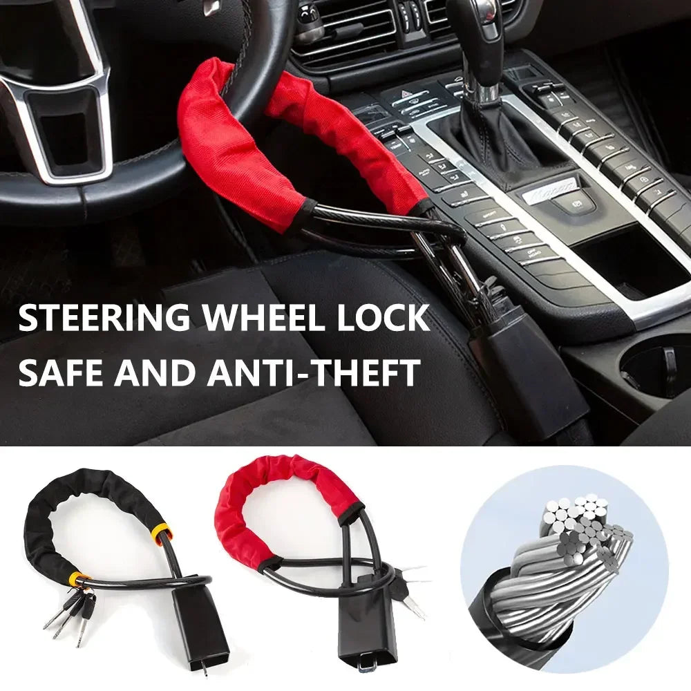 Steel Rope Steering Wheel Lock Anti-Theft