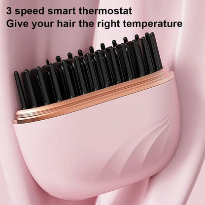 Portable Ceramic Hair Straightener Brush