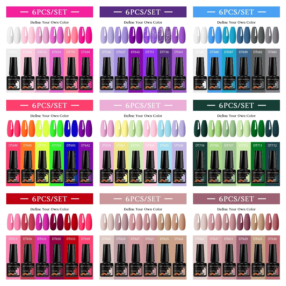 6pcs DIY Semi-Permanent Gel Polish Set