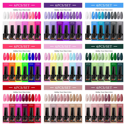 6pcs DIY Semi-Permanent Gel Polish Set