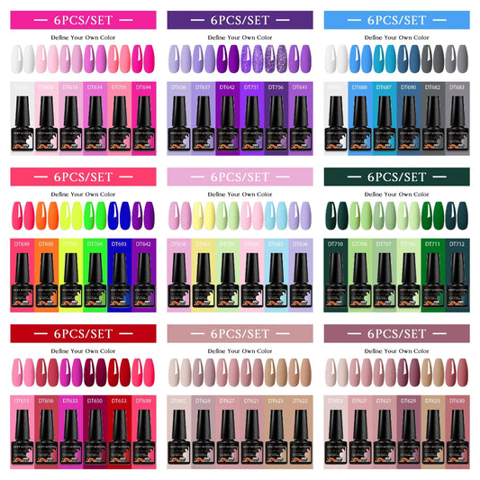 6pcs DIY Semi-Permanent Gel Polish Set