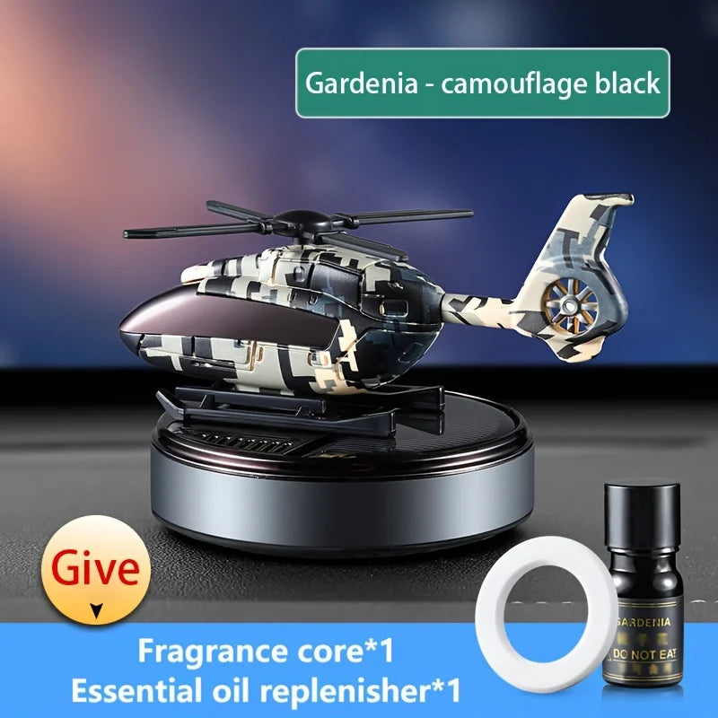 Solar Rotating Helicopter Car Aroma Diffuser