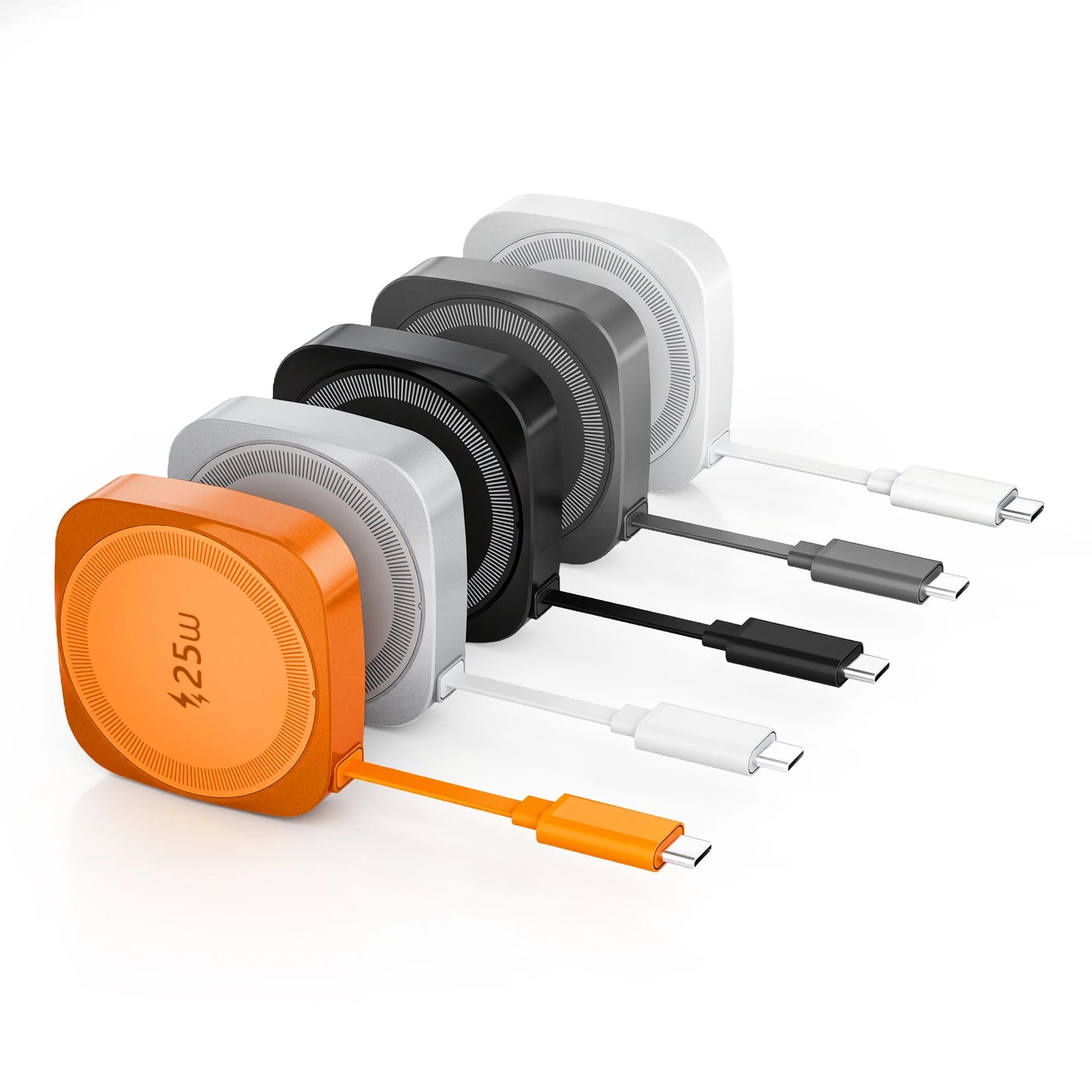 25W Qi2 Magnetic Wireless Charger Retractable Type-C