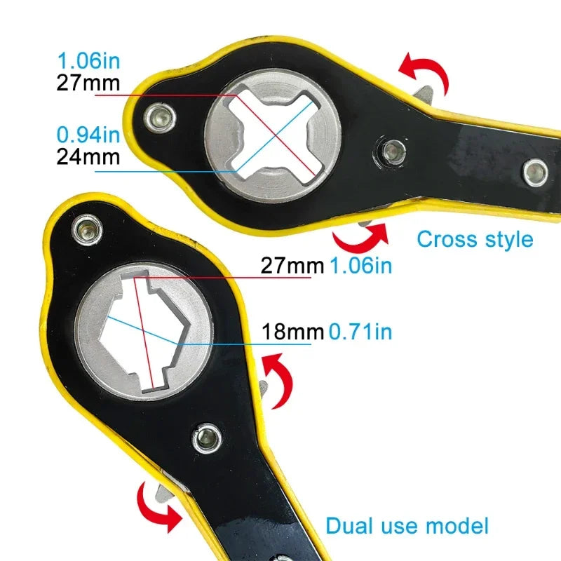Dual-Head Car Jack Ratchet Wrench