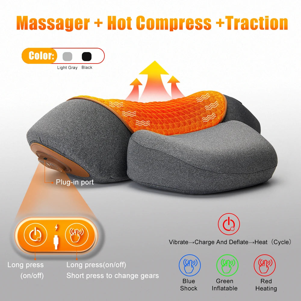 TheraNeck™ Heated Cervical Massager Pillow – Spine & Sleep Support