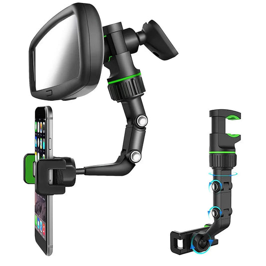 Multi-device holder with smartphone and tablet attachments on a white background, featuring the LRBH brand.