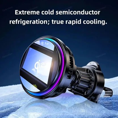 Ice Cooling RGB Glass Wireless Car Charger