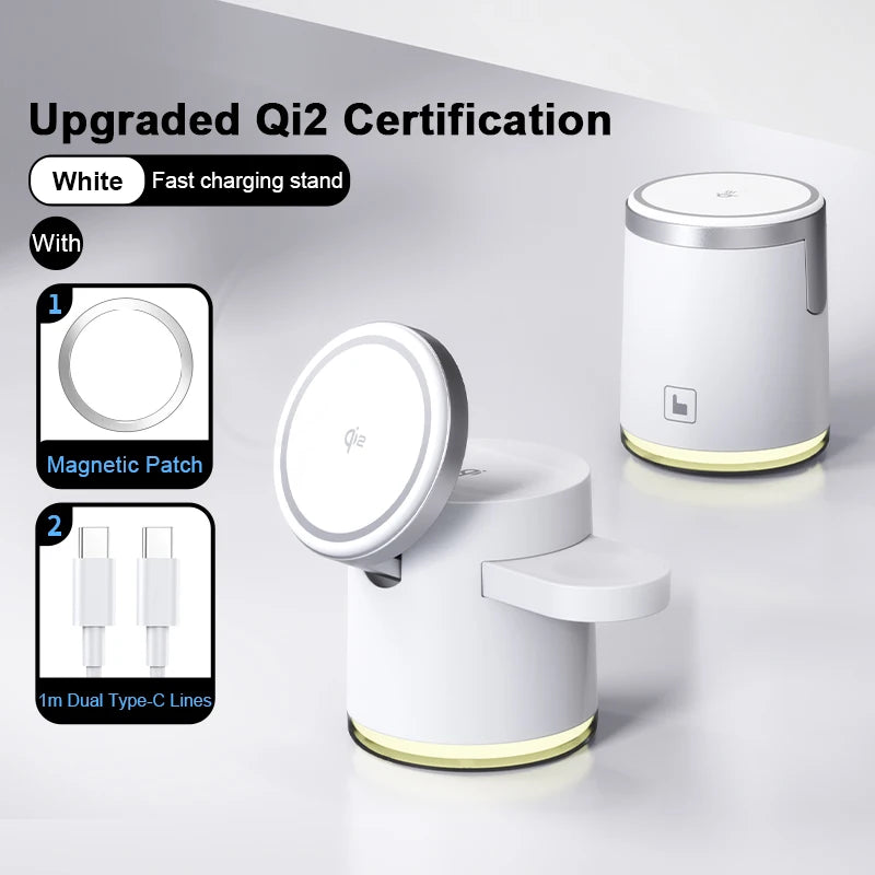 Qi2 3-in-1 Wireless Charging Station Night Light