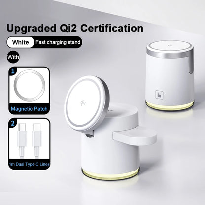 Qi2 3-in-1 Wireless Charging Station Night Light