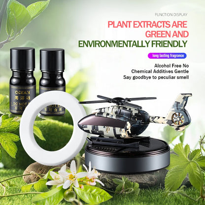 Solar Rotating Helicopter Car Aroma Diffuser