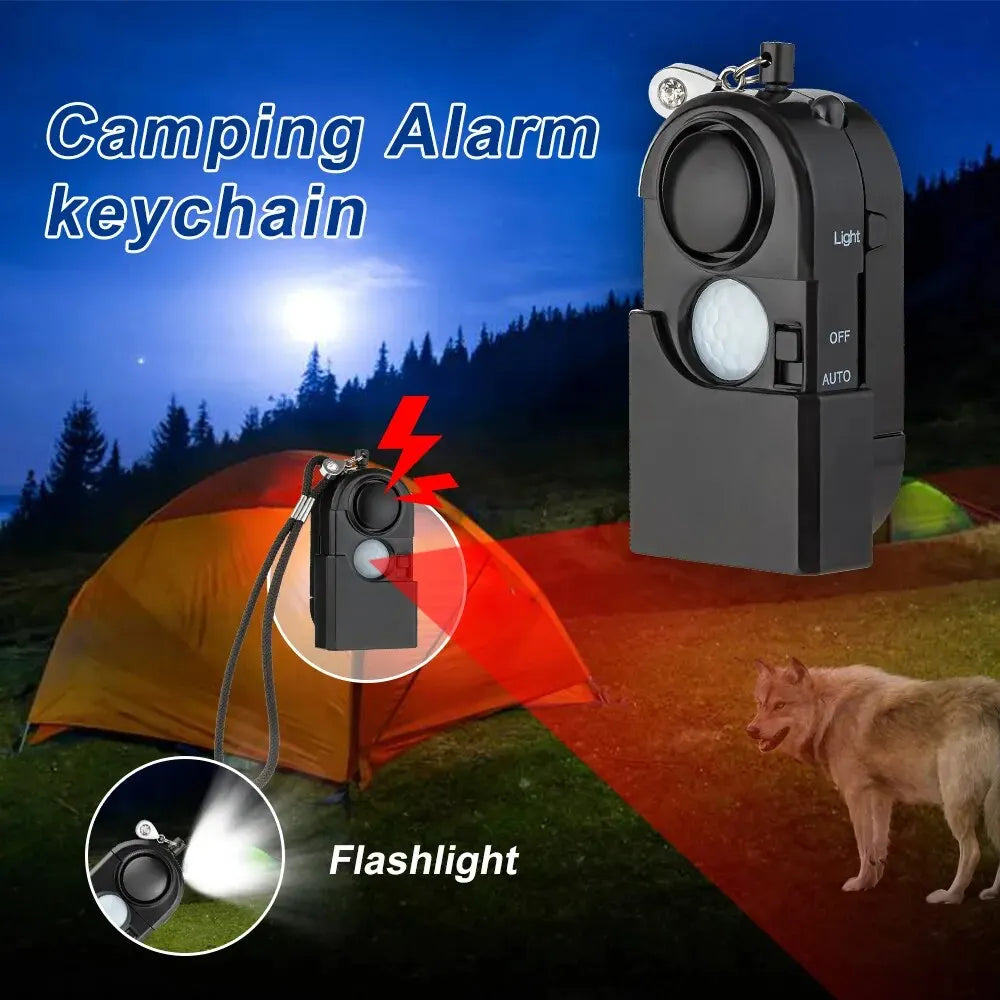 Mini PIR Personal Safety Alarm 120dB LED Keychain