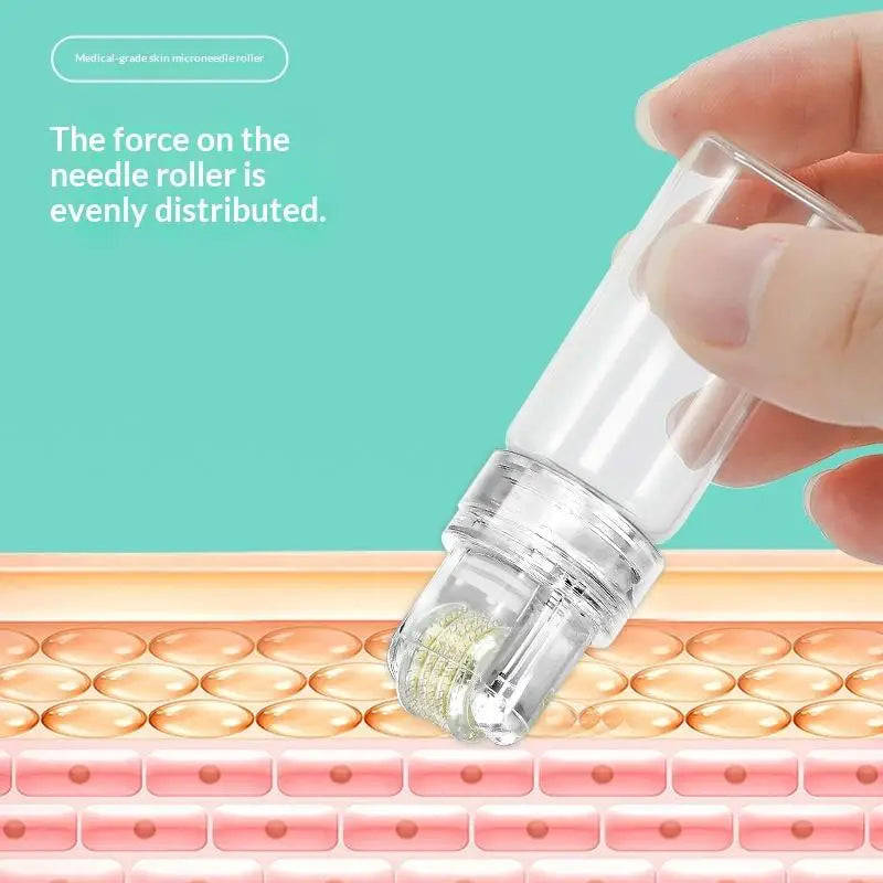 Sealed Derma Roller 128 Needles Serum Bottle