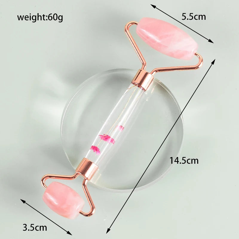 Rose Quartz Face Roller Gua Sha Gift Set