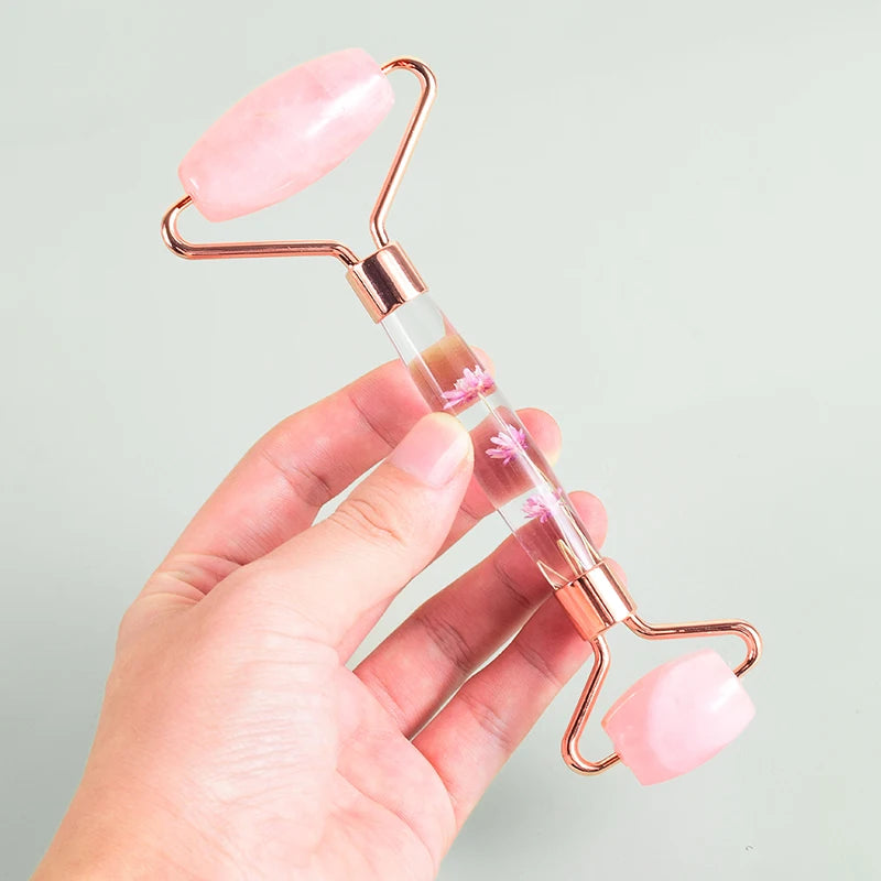 Rose Quartz Face Roller Gua Sha Gift Set