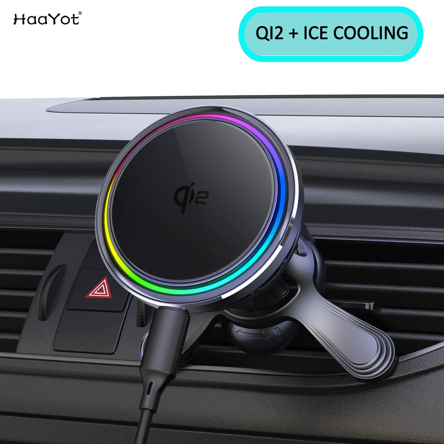 HaaYot Qi2 25W Ice-Cooling Wireless Car Charger