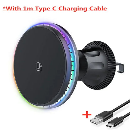 Magnetic Car Wireless Charger RGB LED