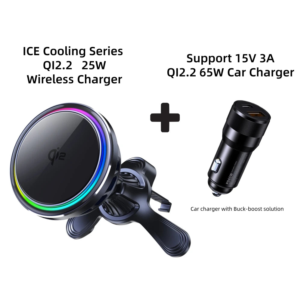 HaaYot Qi2 25W Ice-Cooling Wireless Car Charger