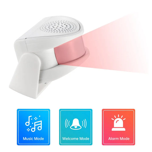 Wireless PIR Welcome Chime Blue LED 32 Songs