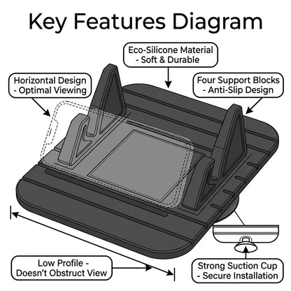 Eco-Silicone Phone Stand Mat Car Desk