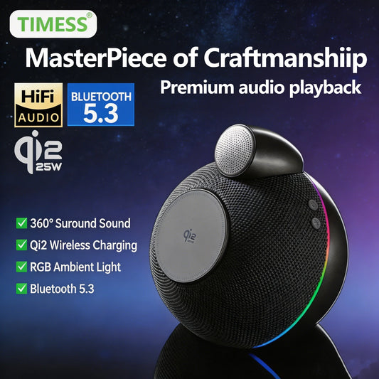 HiFi Speaker Qi2 Charger RGB Light