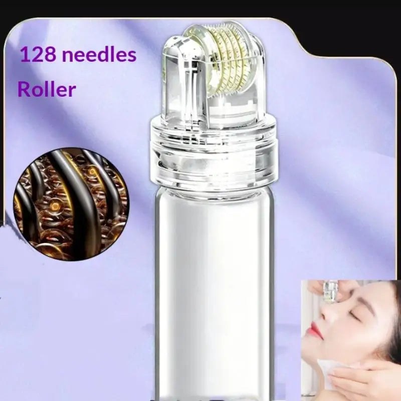 Sealed Derma Roller 128 Needles Serum Bottle