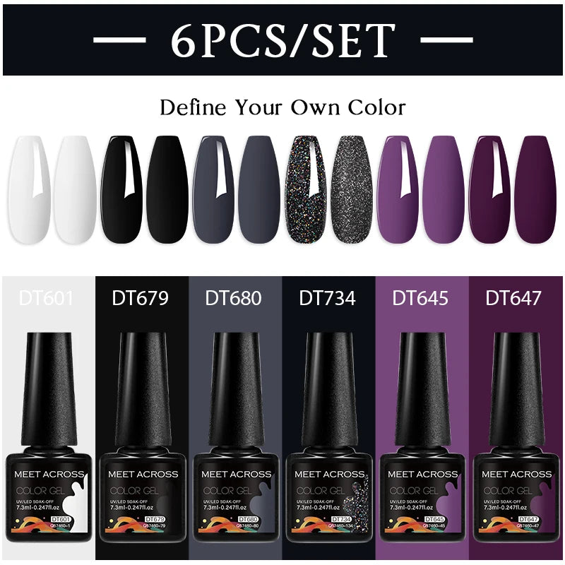 6pcs DIY Semi-Permanent Gel Polish Set