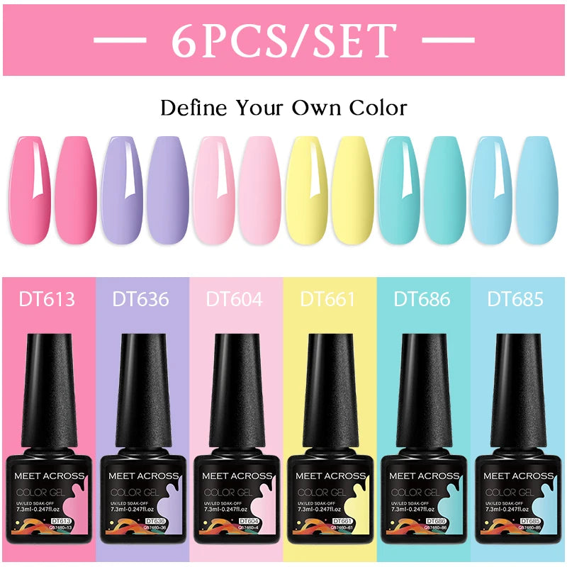 6pcs DIY Semi-Permanent Gel Polish Set