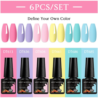 6pcs DIY Semi-Permanent Gel Polish Set