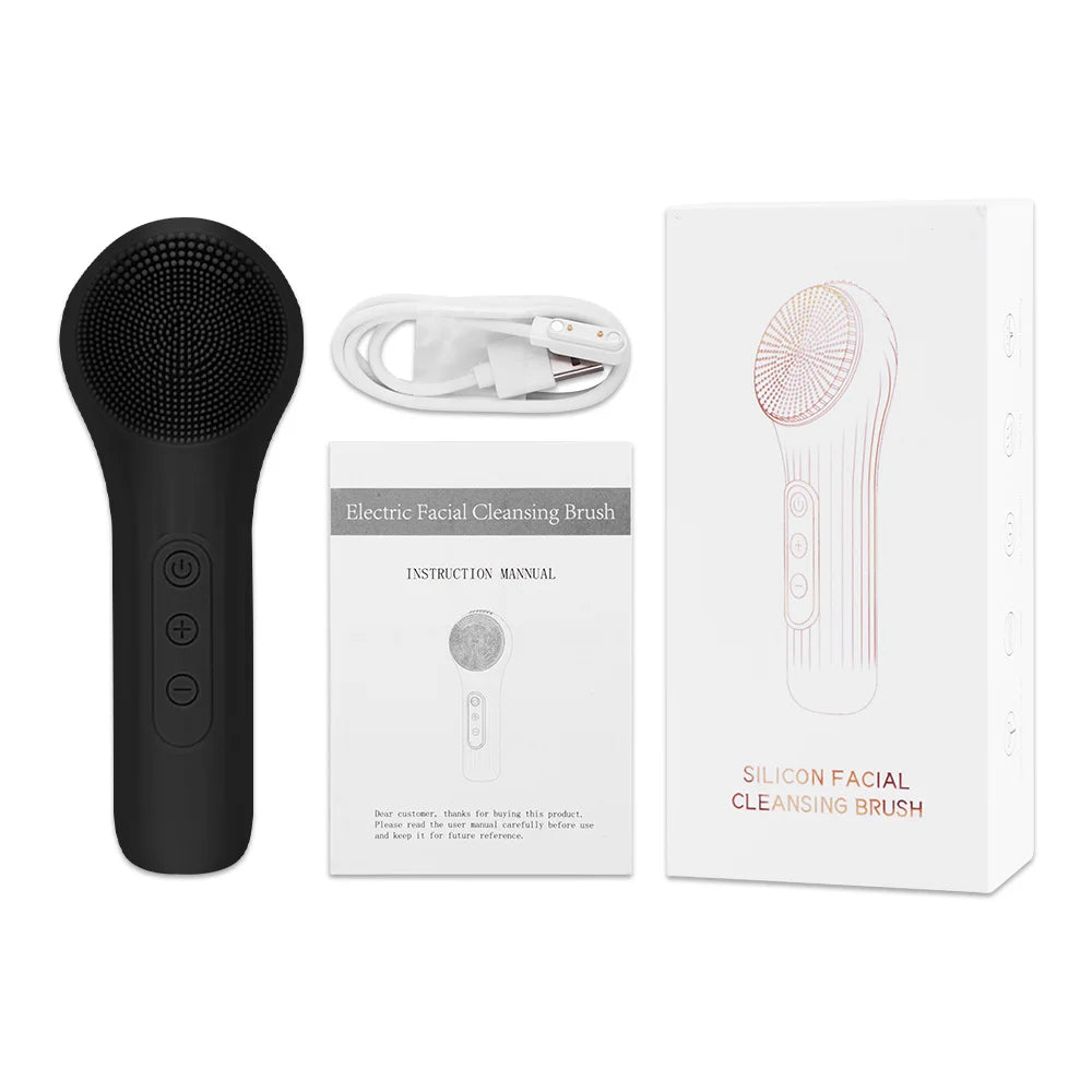 Sonic Silicone Facial Cleansing Brush IPX7 Heated