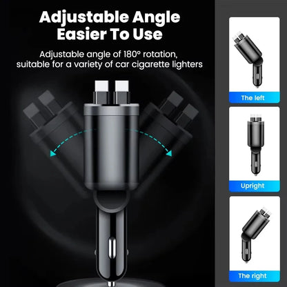 5-in-1 Car Charger Retractable Cables