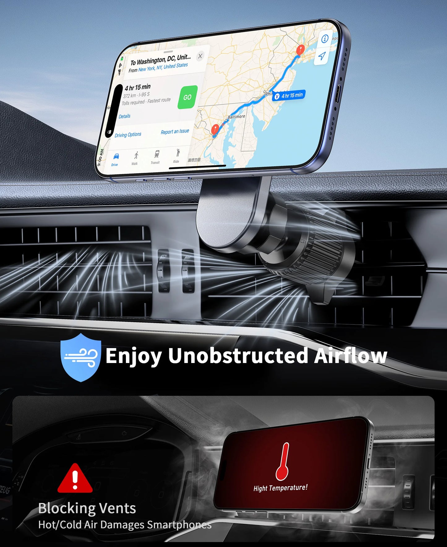 MagSafe Qi2 25W Magnetic Car Mount Charger