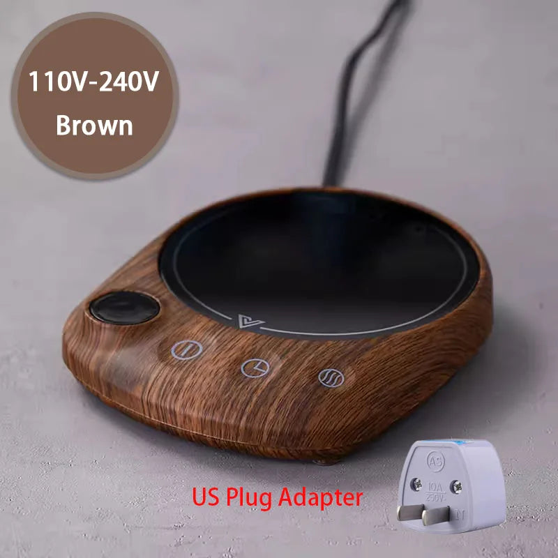 200W Walnut Wood Mug Warmer 5 Temperatures Timer
