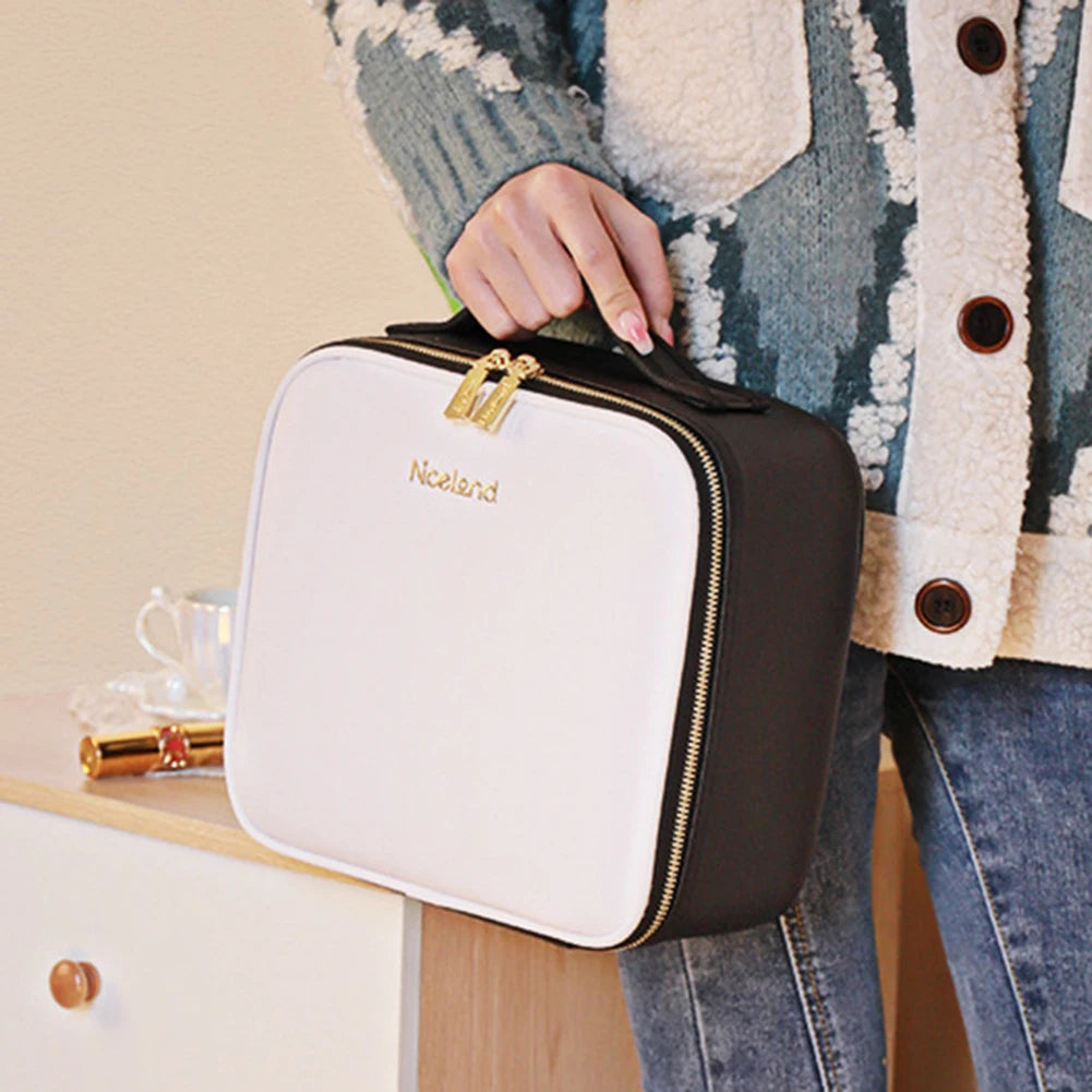 LED Lighted Makeup Case with Mirror Travel Bag