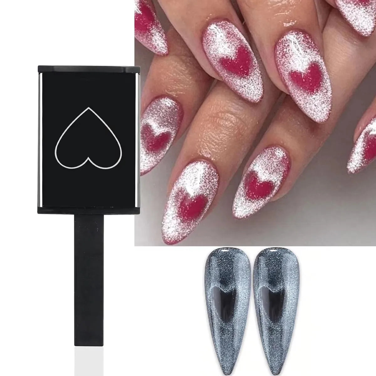 Nail polish with heart design and application on nails