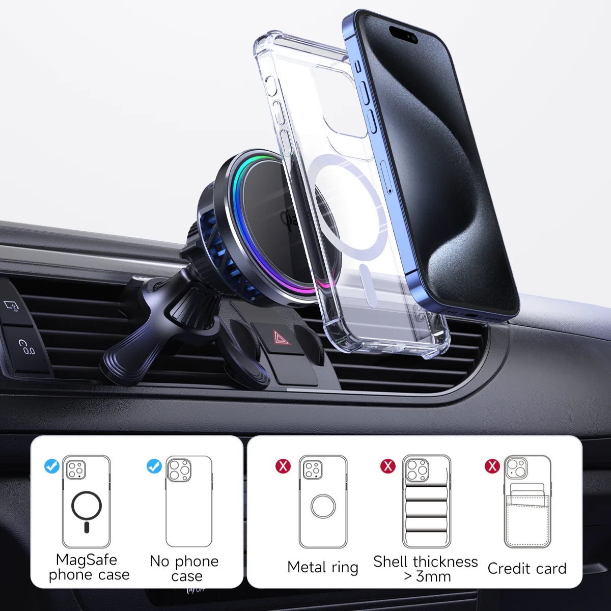 HaaYot Qi2 25W Ice-Cooling Wireless Car Charger