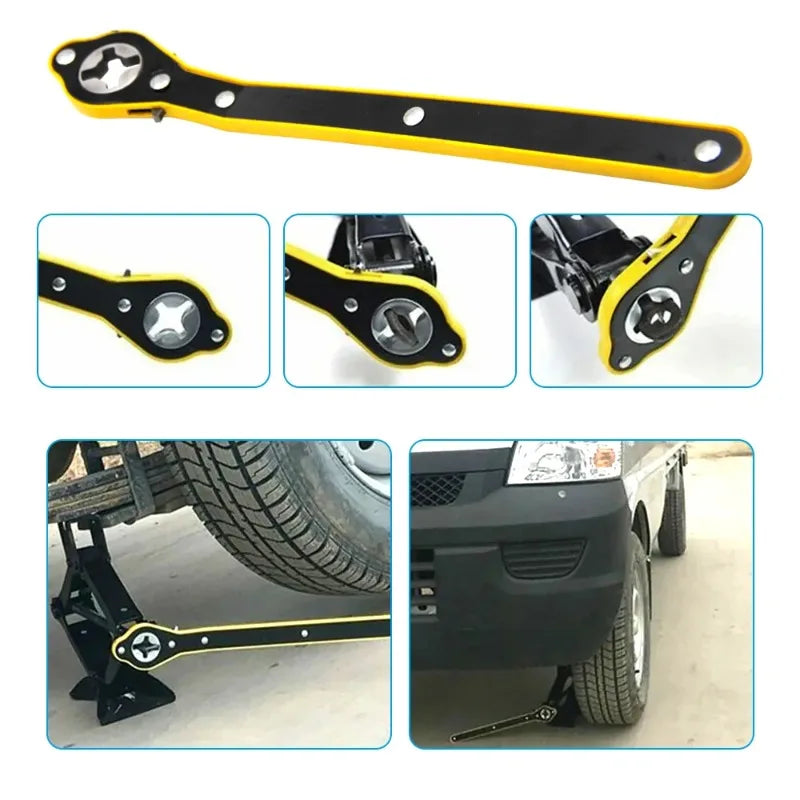 Dual-Head Car Jack Ratchet Wrench