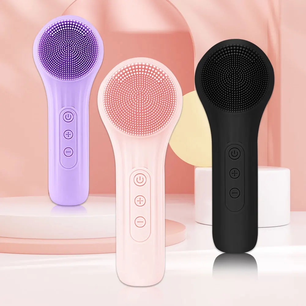 Sonic Silicone Facial Cleansing Brush IPX7 Heated