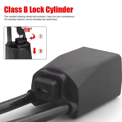 Steel Rope Steering Wheel Lock Anti-Theft