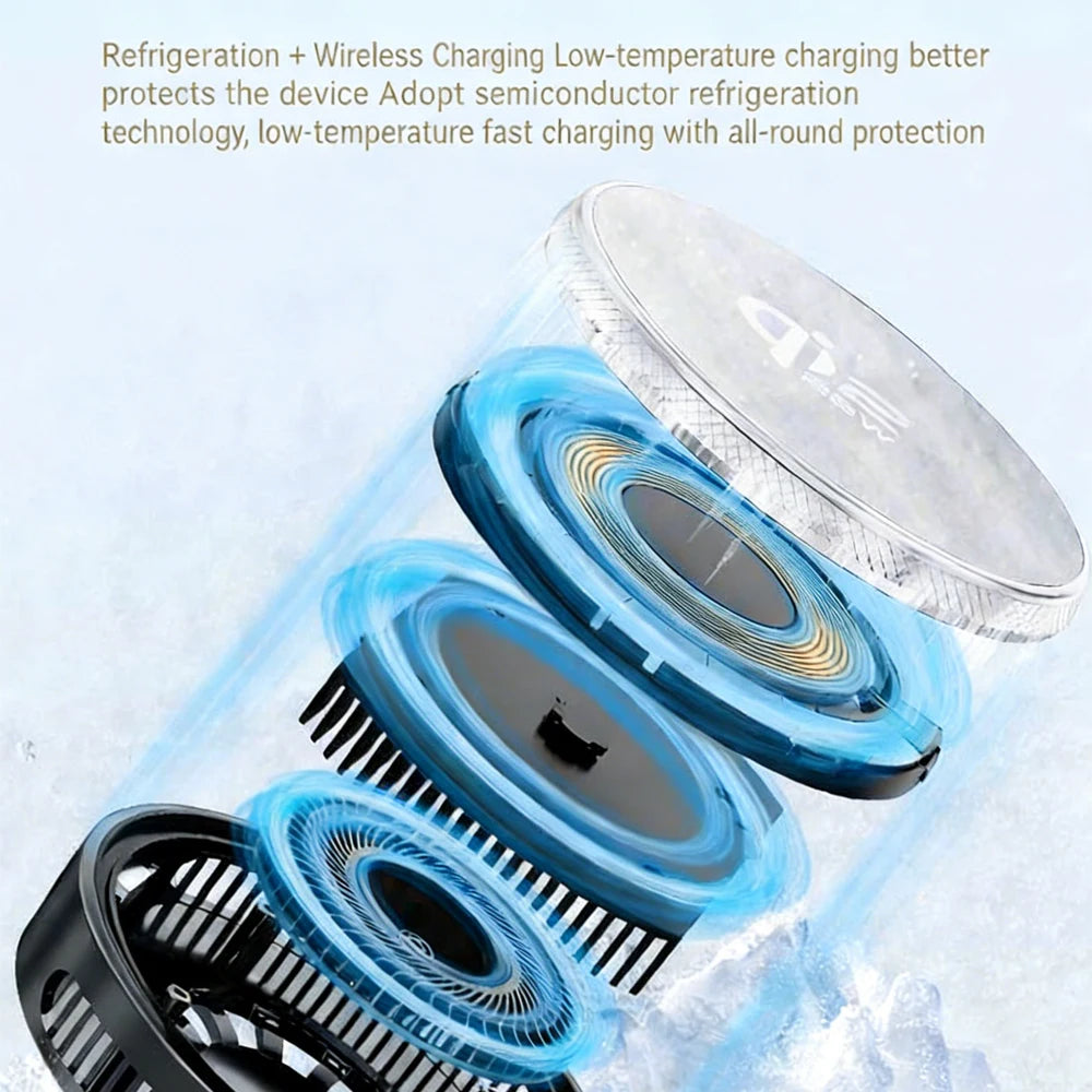 Magnetic Wireless Car Charger with RGB Cooling