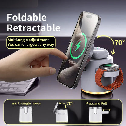 Qi2 3-in-1 Wireless Charging Station Night Light