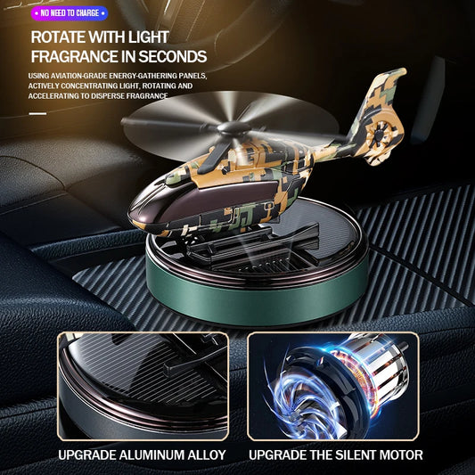 Solar Rotating Helicopter Car Aroma Diffuser