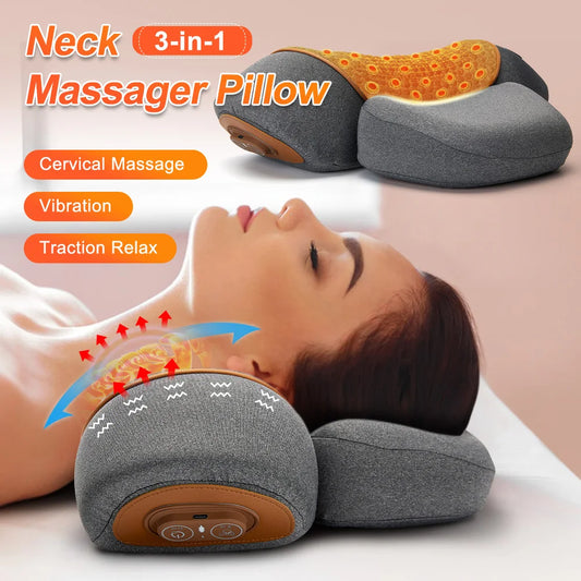 TheraNeck™ Heated Cervical Massager Pillow – Spine & Sleep Support