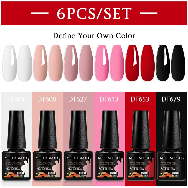 6pcs DIY Semi-Permanent Gel Polish Set