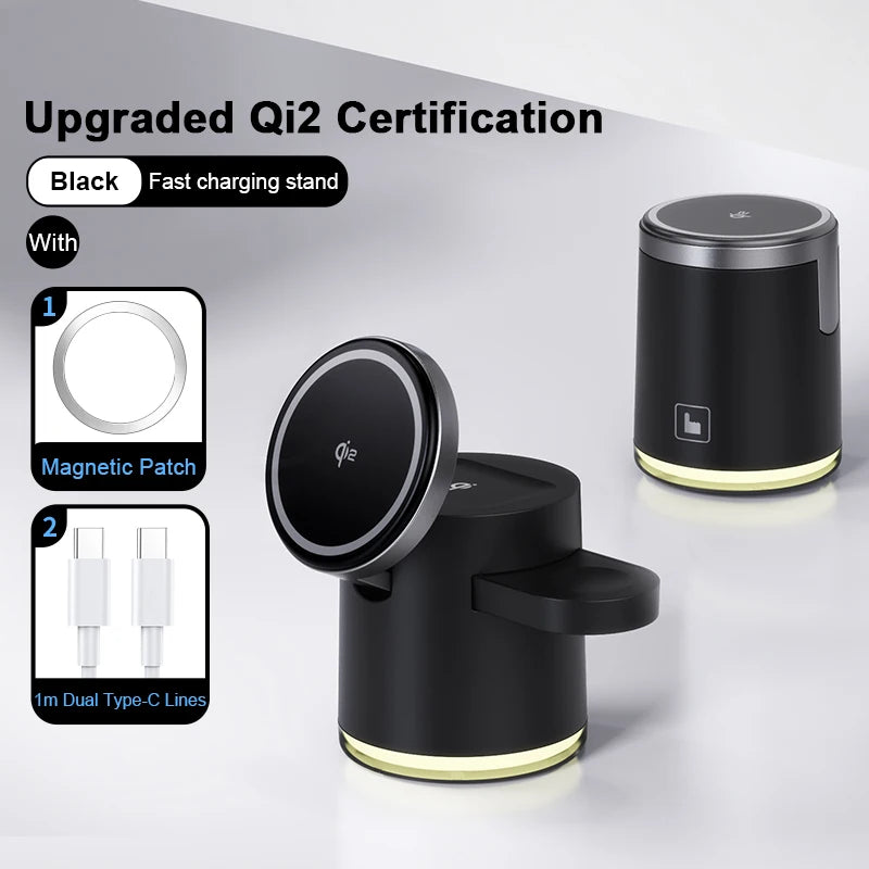 Qi2 3-in-1 Wireless Charging Station Night Light