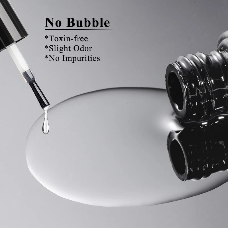 Dropper with clear liquid being dispensed onto a reflective surface, with text indicating properties of the liquid.